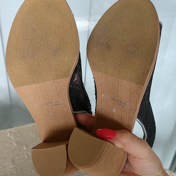 Silver Sequined Open Toe Bootie NWOT - Picture 5 of 12